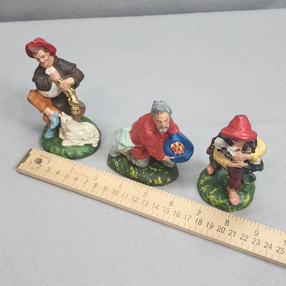 Vintage Nativity Scene Figurines‎ Shepherd Men Set of 3